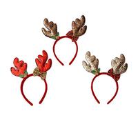 Meet-shop Fascia Natalizia,Fascia per Capelli di Antlers 3 Pezzi Fasce di Natale Antler per Bambini Adulti per Halloween Natale Decorazione del Partito di Pasqua