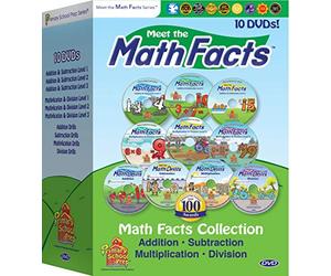 Meet the Math Facts 10 DVD set - addition, subtraction, multiplication & division (includes bonus digital book)