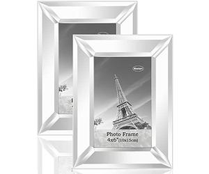 Meetart Cornice a specchio, 10 x 15 cm, confezione da 2 pezzi, per decorazione domestica, da appendere alla parete o da tavolo