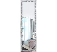 Meetart Piastrelle a specchio a figura intera, specchio da parete a tutto il corpo con diamanti schiacciati, 35,5 x 27,9 cm, 4 pezzi in vetro senza cornice, specchio da trucco per la decorazione della