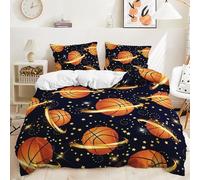 MeeTe Set Copripiumino Flame Basketball Dunk - Set di Biancheria da Letto Singolo King Size Perfetto con Federe E Inverno Traspirante Antiacaro (Stile 05,Singolo(150x200cm))