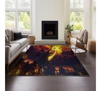 MeeTe Tappeto Elden Ring Con Grafica 3D Cool Line Light Style - Zerbino Essenziale Per La Cameretta Di Adolescenti E Bambini, Adatto Per Sala ESport E Sala Giochi (Ring 02,100x150 cm)