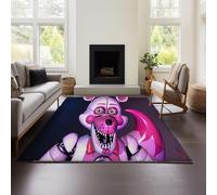 MeeTe Tappeto Per Soggiorno Five Nights At Freddy's Sister Location, Stile Retrò Francese, Completamente Rivestito, Antiscivolo, Antigraffio, Idrorepellente E Antimacchia (Nights 02,80x120cm)