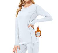 MeetHoo Biancheria Intima Termica Donna, Funzione Set di Biancheria Termica da Sci Maglia+Pantaloni Termici Base Layer Riscaldante Sport Ciclismo Corsa