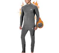 MeetHoo Biancheria Intima Termica Uomo Traspirante Asciugatura Rapida Termico Set Collo Alto Maglia Termici Pantaloni Base Layer per Sci Ciclismo Corsa Allenamento