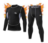 MeetHoo Maglia Termica Uomo, T-Shirt Manica Lunga Maglie Termiche Invernali da Sport Compression Baselayer per Corsa Ciclismo Calcio