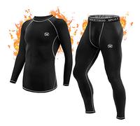 MeetHoo Set Biancheria Intima Termica per Uomo, Maglia e Pantaloni Termici Sport Calcio Corsa Abbigliamento Intimo Termico Uomo Sci con Funzione Palestra Ciclismo Running