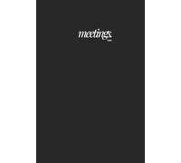Meeting, Agenda, Minutes HARDCOVER Notebook Planner for Work - A5 Notebook - Paperback lined, School & Business - 168 pages - Meetings & Daily Use - Black - by COH
