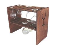 MEETING Cantinetta portabicchieri in legno di betulla multistrato, 45x25x37 cm, Marrone, Robusto e resistente, Per cucina, sala da pranzo, cantina vini