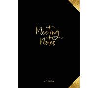 Meeting Notes Agenda: Weekly and Monthly Business Organizer with Action Items - To Do Lists - Notes | Black & Gold