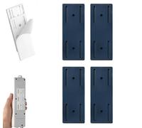 Meetitsneeds Adhesive Punch-Free Socket Holder, Desktop Socket Fixer Wall Mounted, Plug-in Sockets Fixer Bracket Stand, for Kitchen Home Office Cable Management, Damage-Free Installation (Blue-4PCS)