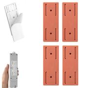 Meetitsneeds Adhesive Punch-Free Socket Holder, Desktop Socket Fixer Wall Mounted, Plug-in Sockets Fixer Bracket Stand, for Kitchen Home Office Cable Management, Damage-Free Installation (Pink-4PCS)