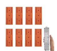Meetitsneeds Adhesive Punch-Free Socket Holder, Strong Wall Mount Power Strip Organizer, Self-Adhesive Cable Management Bracket, Damage-Free Installation, for Home Office, Kitchens (8 Pcs,Orange)