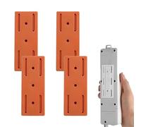 Meetitsneeds Adhesive Punch-Free Socket Holder, Strong Wall Mount Power Strip Organizer, Self-Adhesive Cable Management Bracket, Damage-Free Installation, for Home Office, Kitchens (4 Pcs,Orange)