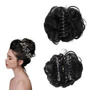 Meetitsneeds Bun Extension Clips, Bun Extension Clips for Women, Ponytail Hair Extensions, Hair Pieces-Fake Hair Clip with No-Slip Grip (01)