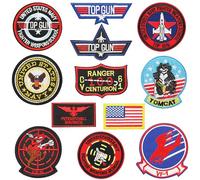 Meetlight Toppa in ferro Top Gun, Toppe TOMCAT, ricamato Air Force Marine Corps Army Patches, patch tattico militare per giacca Jeans Uniformi 12 Pezzi