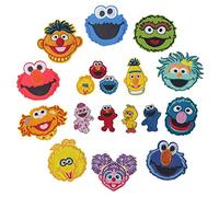 Meetlight, toppe termoadesive ricamate a tema Sesame Street Cartoon, toppe da cucire per abbigliamento, giacche, zaini, jeans 18 pezzi.