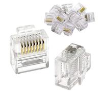 MEETOOT 10pcs CAT5 Breve RJ45 Spina 8P8C Crimp Connettore di Rete Placcato Oro Modulare Ethernet LAN Cable Head Crystal Adapter Non schermato