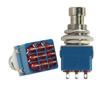 MEETOOT 2pcs 9 Pin 3PDT Effector Button Brush Box True Bypass Chitarra Effetti Pedal Box Stomp Foot Metal Switch