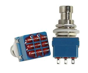 MEETOOT 2pcs 9 Pin 3PDT Effector Button Brush Box True Bypass Chitarra Effetti Pedal Box Stomp Foot Metal Switch