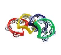 MEETOOT Tamburello palmare a percussione in plastica, 10 x 9,5 cm, 4 pezzi, per performance strumentali, danza, feste, matrimoni