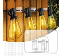 Meetory Ganci per luci da esterni, a sfera, 100 pezzi, robusti ganci luminosi, impermeabili, autoadesivi, per appendere luci natalizie e terrazze