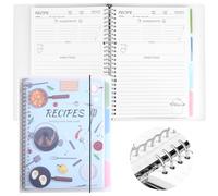 Meetory Libro di ricette - Libro di ricette vuoto per scrivere le proprie ricette, 21,6 x 27,9 cm, copertina rigida rimovibile, diario di ricette di famiglia con divisori, bellissimo libro di cucina