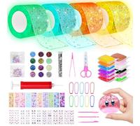 Meetory Nano Tape Bubbles Set - 63 pezzi Nano Tape si illumina al buio magia Nano Band Multipurpose Nano Bubbles Tape Set per ragazze con paillettes adesivi fai da te