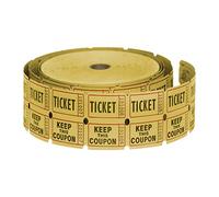 MEETOZ Doppio rotolo di biglietti della lotteria, 2000 biglietti per rotolo, biglietti per lotteria, per feste di bingo (giallo)