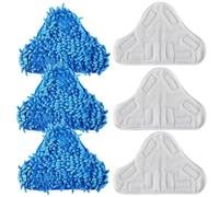 MEETOZ H2O Steam Mop X5, 6 pezzi 3 x panni in microfibra + 3 x panni in microfibra corallo, compatibile con H20 sostituzione lavabile