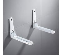 MEETOZ Set di 2 staffe universali per microonde a parete, colore bianco, braccia estese da 23,6 cm a 39,1 cm