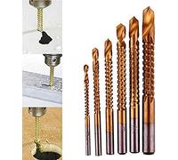 MEETOZ Z 6pcs 3-8mm titanio HSS Drill & Saw Bit Set Taglio Carpenter Legno Metallo