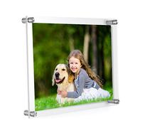Meetu Cornice portafoto in acrilico (4 pezzi), 20 x 25,4 cm, per montaggio a parete, senza cornice, trasparente, per documenti, certificati, opere d'arte