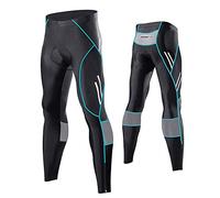 MEETWEE Ciclismo Lunghi Pantaloni Uomo, 3D Gel Imbottito Traspirante Compression Mutande MTB Pantaloni da Bike Biciclette Bici (XL, Blu)
