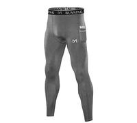 MEETWEE Leggins Uomo, Pantaloni Running Calzamaglia con 2 Tasche Laterali Compressione Tights Sportivo Calzamaglie for Corsa Jogging Fitness