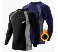MEETWEE Maglia Termica Uomo, Maglia a Manica Lunga Compression Maglietta Biancheria Intima Sport T-Shirt Baselayer da Corsa Ciclismo Fitness