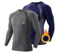 MEETWEE Maglia Termica Uomo, Maglia a Manica Lunga Compression Maglietta Biancheria Intima Sport T-Shirt Baselayer da Corsa Ciclismo Fitness
