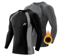 MEETWEE Maglia Termica Uomo, Maglia a Manica Lunga Compression Maglietta Biancheria Intima Sport T-Shirt Baselayer da Corsa Ciclismo Fitness