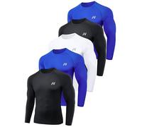 MEETWEE Maglietta Compressione Uomo Maglietta Compressione Uomo Traspirante da Asciugatura Rapida Manica Lunga Maglietta Palestra Compression Shirt Ciclismo Running Sportiva