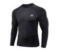 MEETWEE Maglietta Compressione Uomo Maglietta Compressione Uomo Traspirante da Asciugatura Rapida Manica Lunga Maglietta Palestra Compression Shirt Ciclismo Running Sportiva