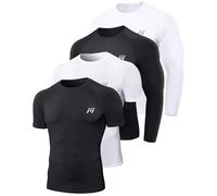 MEETWEE Maglietta Compressione Uomo Traspirante,Manica Lunga/Corta Palestra,Running,Ciclismo,Sport Intensi