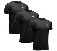 MEETWEE Maglietta Uomo, Maglia a Manica Corta Asciugatura Rapida Fitness T-Shirt da Sport per Corsa Palestra Fitness (Nero + Nero + Nero, M)