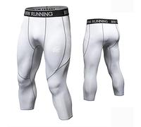 MEETWEE Pantaloni 3/4 Uomo, Compressione Sportive Calzini Leggings Baselayer Calzamaglia Tights Training Pant for Gym Jogging Running