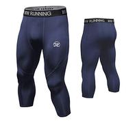 MEETWEE Pantaloni 3/4 Uomo, Compressione Sportive Calzini Leggings Baselayer Calzamaglia Tights Training Pant for Gym Jogging Running