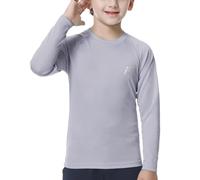 MEETWEE Ragazzi Rash Guard - Maglietta Nuoto Manica Lunga UV Protezione, UPF50+ Costume da Bagno per Bambini per Surf Beach Pool