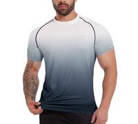 MEETWEE Rash Guards Uomo, Manica Corta Maglietta Sportiva Maglia Protettiva Anti UV Magliette Sportive T-Shirt Short Sleeve Piscina Running, Protezione Solare UPF 50+
