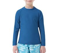 MEETWEE Rash Vest - Costume da Bagno per Bambini, a Maniche Lunghe, UPF 50 + Protezione Solare Rash Guard 5-15 Anni, Blu - Manica Lunga, 8 Anni