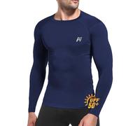 MEETWEE Rashguard Uomo a Maniche Lunghe,Maglia da Bagno con Protezione UV UPF 50+,Asciugatura Rapida e Tessuto Compressivo Traspirante per Surf