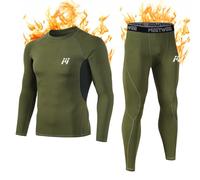 MEETWEE Set di biancheria intima termica da uomo, maglia a maniche lunghe con strato di base sportivo e pantaloni ad asciugatura rapida, tuta da allenamento per sci, corsa ed escursionismo