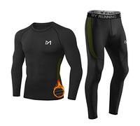 MEETYOO Biancheria Intima Termica Uomo, Sportiva Set di Biancheria Intima Base Layer Windstopper per Lo Allenamento Sci Corsa